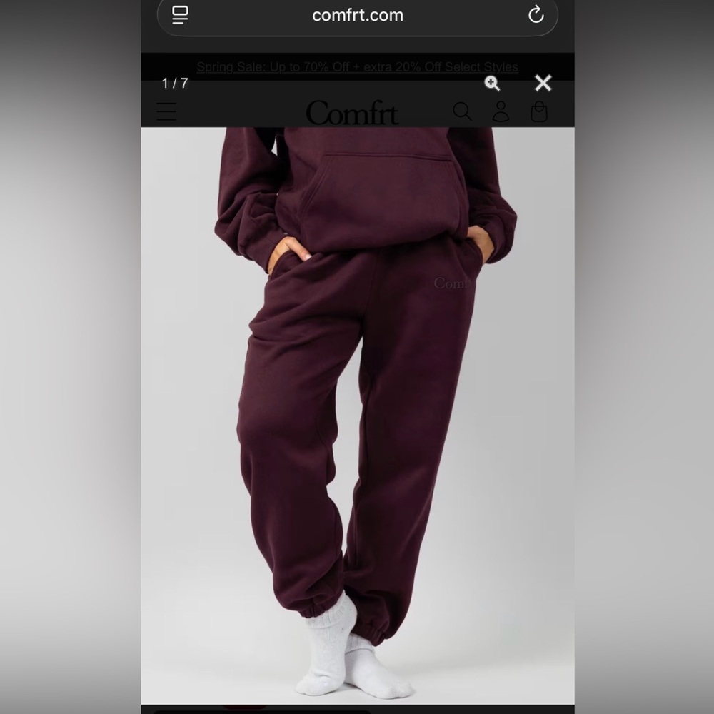 Women's Maroon Comfrt Minimalist Jogger Sweatpants